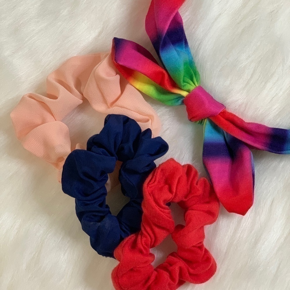 𝅺FREE HEADBAND | SCRUNCHIES SET SUPER CUTE MULTICOLOURED HEADBAND HAIR HOOP TIE
